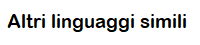 Altri linguaggi